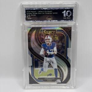 2024 Select Josh Allen Premier Silver Prizm Die-Cut #122 Bills Graded 10 Gem
